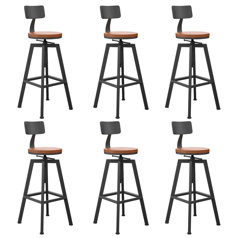 Round Metal Counter & Bar Stool Industrial Footrest Counter-height Stool