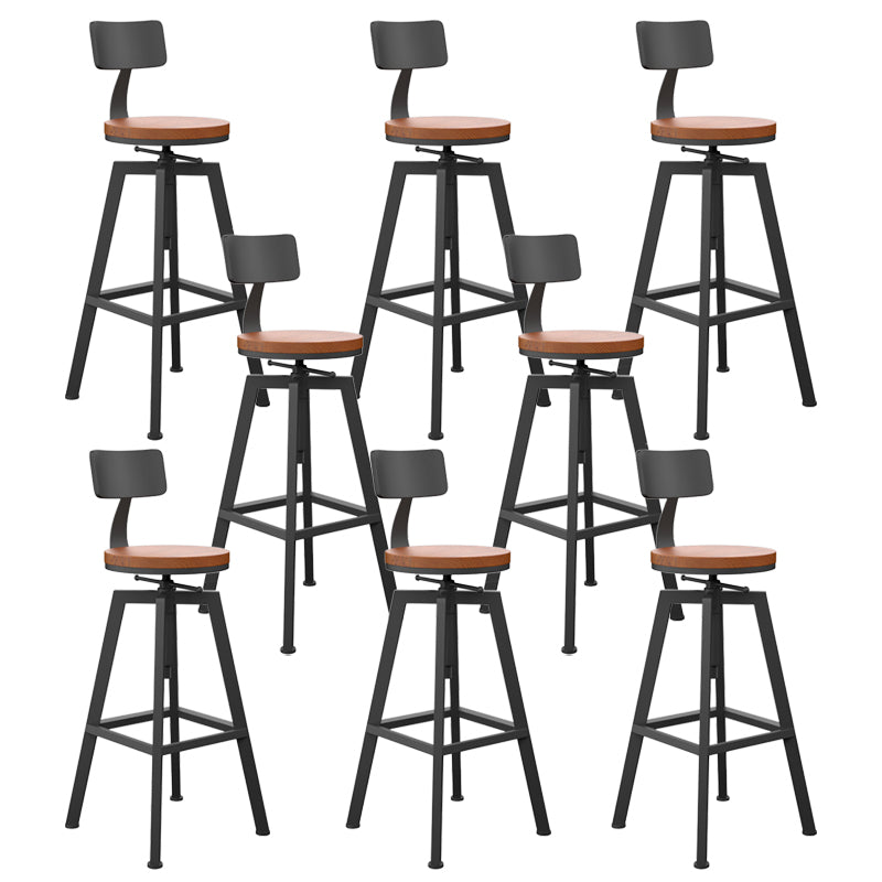 Round Metal Counter & Bar Stool Industrial Footrest Counter-height Stool