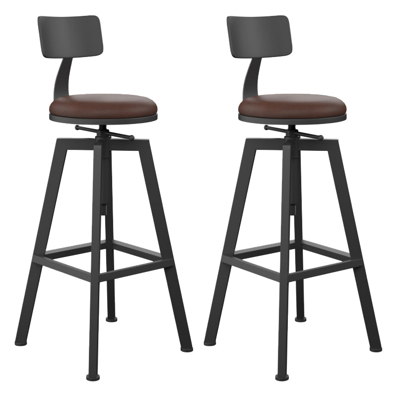 Round Metal Counter & Bar Stool Industrial Footrest Counter-height Stool