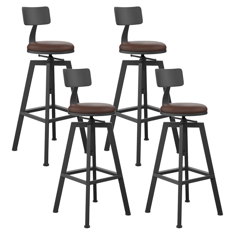 Round Metal Counter & Bar Stool Industrial Footrest Counter-height Stool