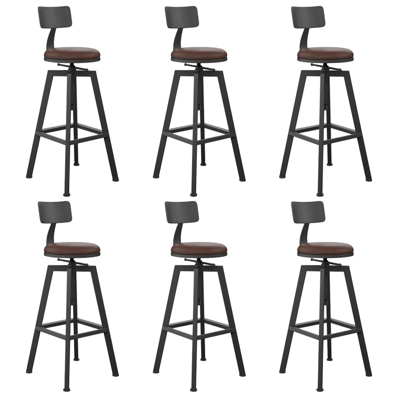 Round Metal Counter & Bar Stool Industrial Footrest Counter-height Stool
