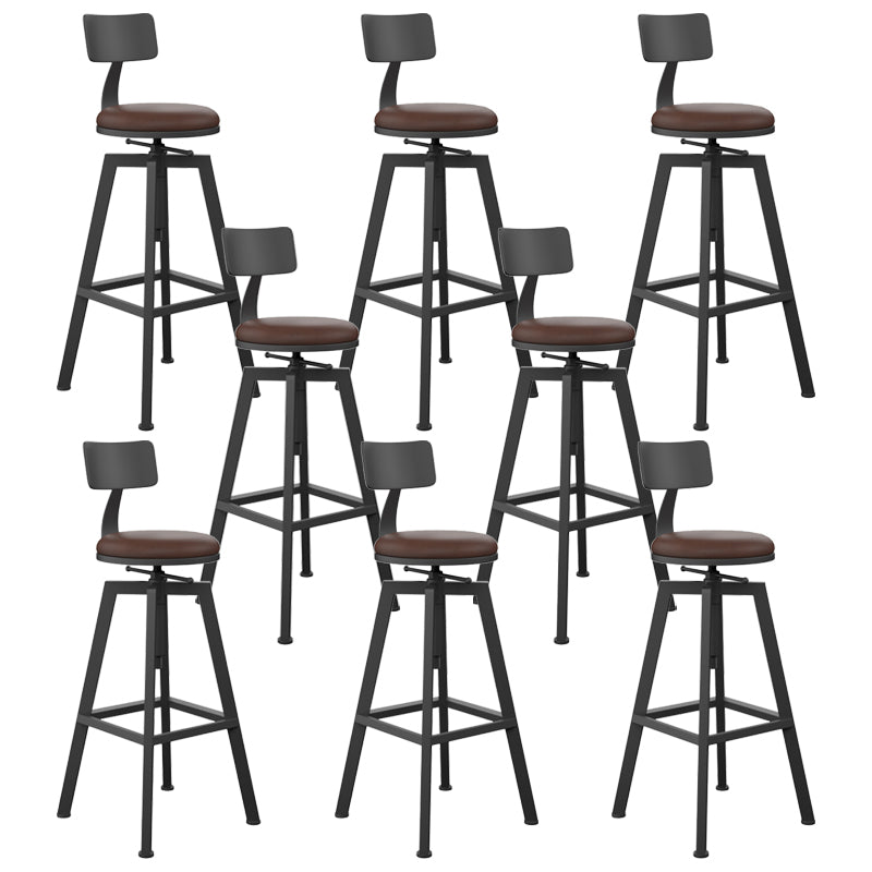 Round Metal Counter & Bar Stool Industrial Footrest Counter-height Stool