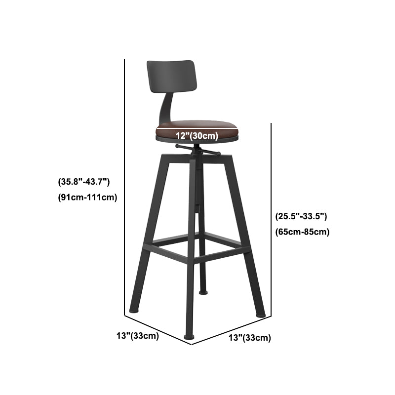 Round Metal Counter & Bar Stool Industrial Footrest Counter-height Stool