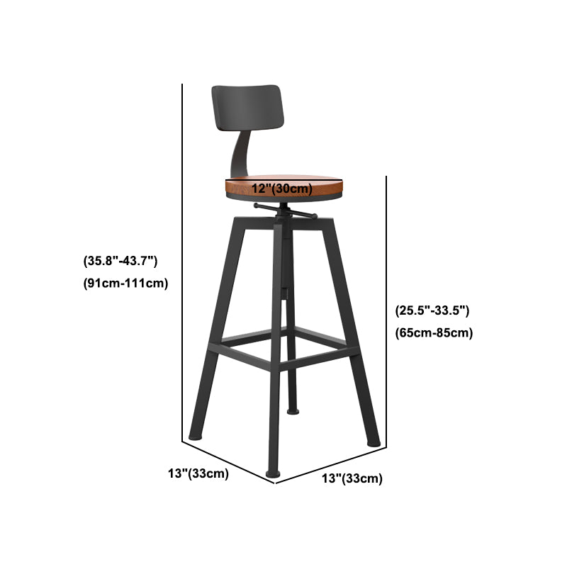 Round Metal Counter & Bar Stool Industrial Footrest Counter-height Stool