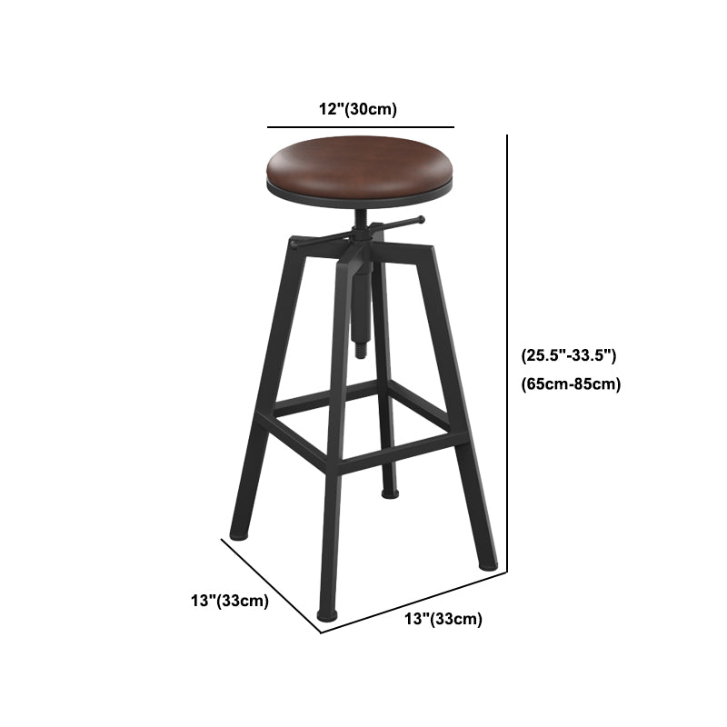 Round Metal Counter & Bar Stool Industrial Footrest Counter-height Stool