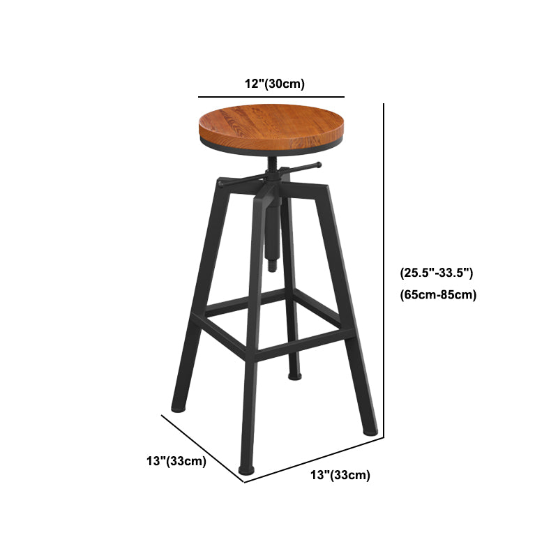 Round Metal Counter & Bar Stool Industrial Footrest Counter-height Stool