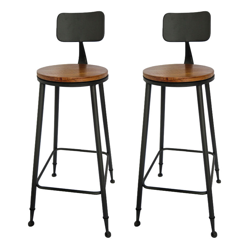 Industrial Style Solid Wood Bar Table Set 1/2/3/4 Pieces Counter Table with High Stools