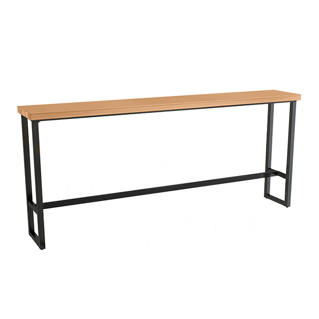 1/5 Pieces Industrial Iron Bar Table Set Rectangle Pine Wood Top Bistro Set with Footrest