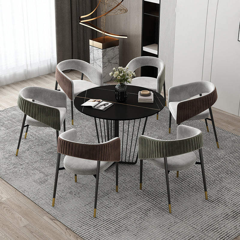 Modern Sintered Stone Dining Table 1/2/5/7 Pieces Round Dining Table Set