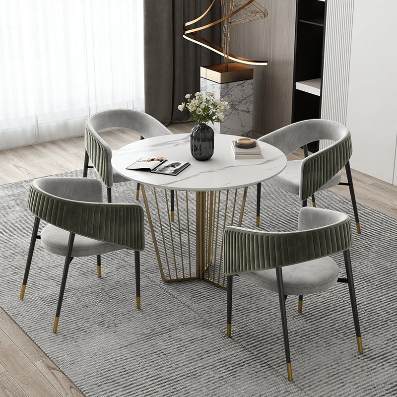 Modern Sintered Stone Dining Table 1/2/5/7 Pieces Round Dining Table Set