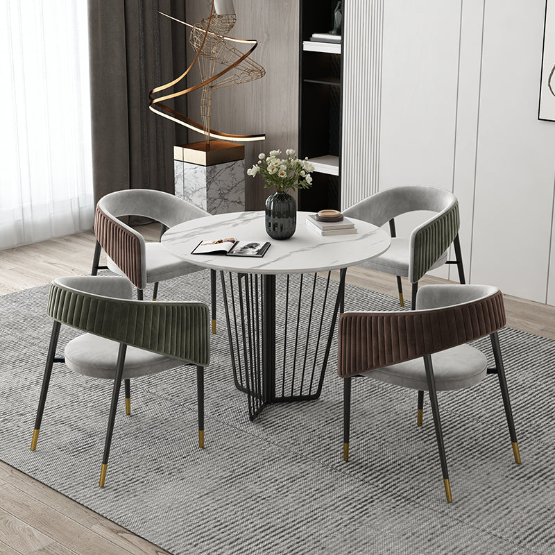 Modern Sintered Stone Dining Table 1/2/5/7 Pieces Round Dining Table Set