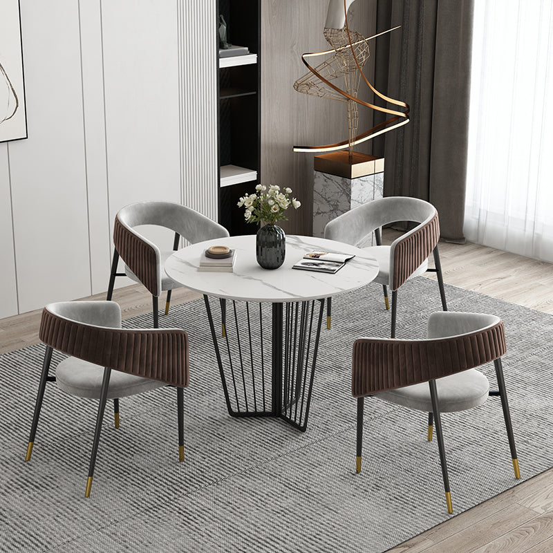 Modern Sintered Stone Dining Table 1/2/5/7 Pieces Round Dining Table Set