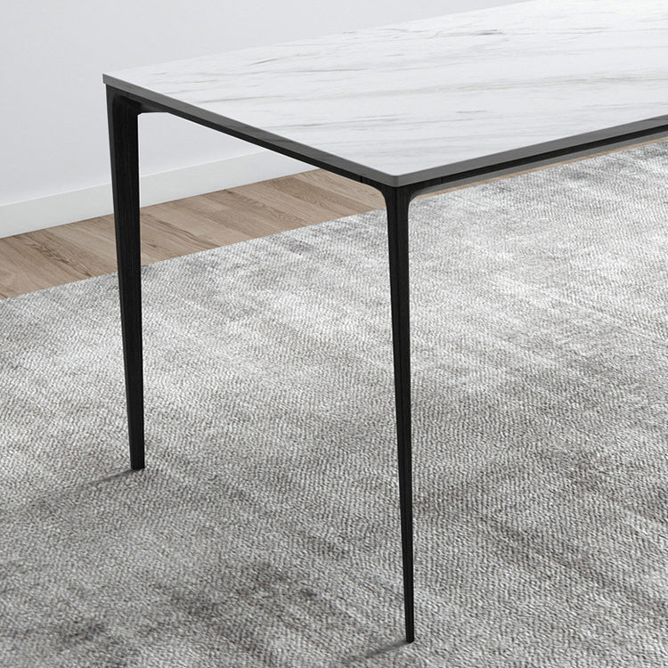 Contemporary Sintered Stone Table Rectangle Table Set 1/4/5/7 Pieces Dining Set