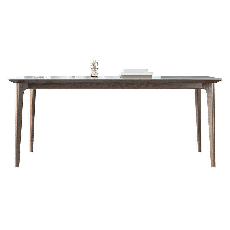 Modern Sintered Stone Top Dining Set Rectangle 1/2/3/4/5/7 Pieces Wooden Table Set