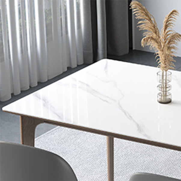 Modern Sintered Stone Top Dining Set Rectangle 1/2/3/4/5/7 Pieces Wooden Table Set