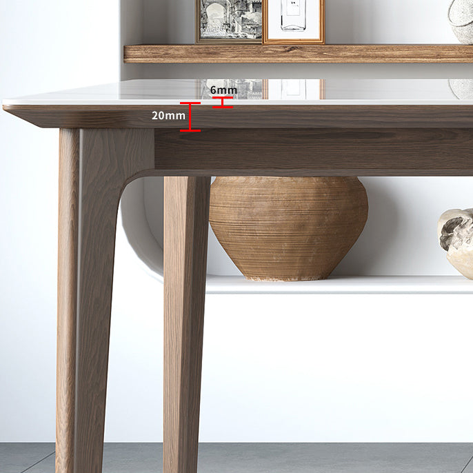 Modern Sintered Stone Top Dining Set Rectangle 1/2/3/4/5/7 Pieces Wooden Table Set