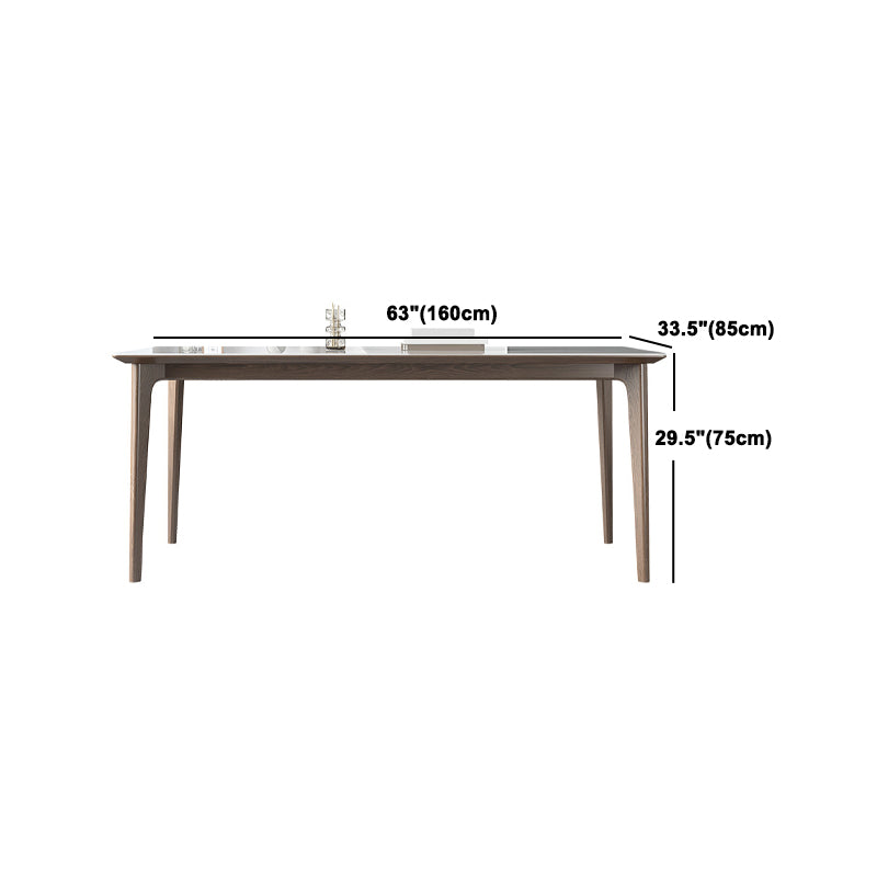 Modern Sintered Stone Top Dining Set Rectangle 1/2/3/4/5/7 Pieces Wooden Table Set