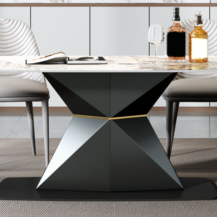 Modern Sintered Stone Top Dining Set Rectangle 1/2/5/7 Pieces Dinette Table Set