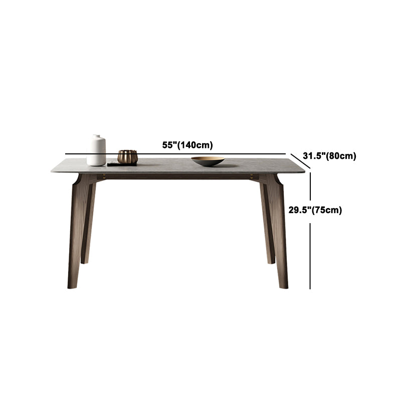 Modern Dining Set 1/3/4/5/6 Pcs Wood Dining Table with Armless Chair