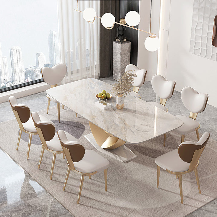 Luxury Sintered Stone Top Dining Set Rectangle 1/4/5/7/9 Pieces Dinette Table Set
