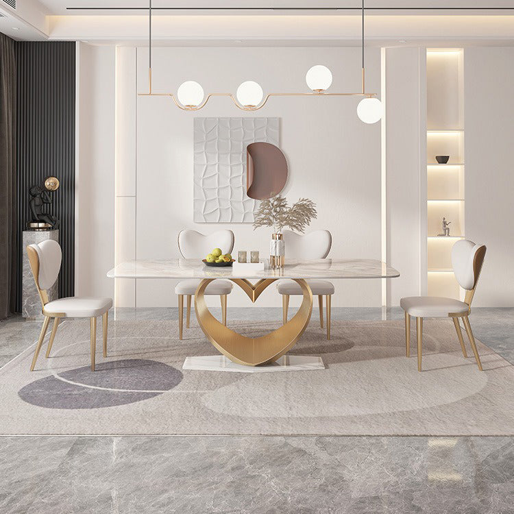 Luxury Sintered Stone Top Dining Set Rectangle 1/4/5/7/9 Pieces Dinette Table Set