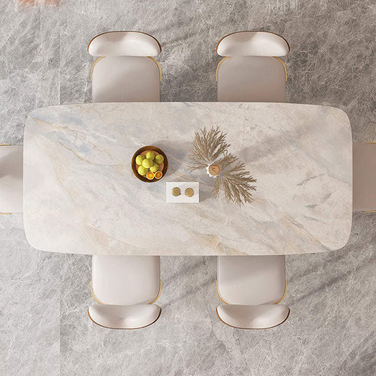 Luxury Sintered Stone Top Dining Set Rectangle 1/4/5/7/9 Pieces Dinette Table Set