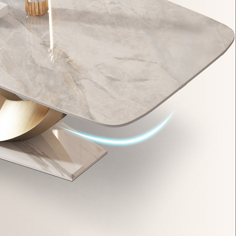 Luxury Sintered Stone Top Dining Set Rectangle 1/4/5/7/9 Pieces Dinette Table Set