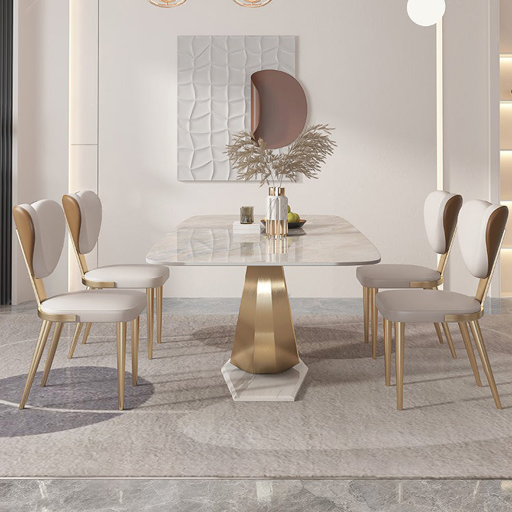 Luxury Sintered Stone Top Dining Set Rectangle 1/4/5/7/9 Pieces Dinette Table Set