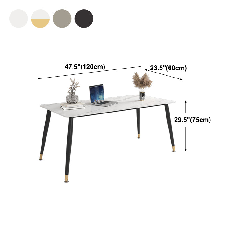 Traditional Luxury Dining Table Sintered Stone Rectangle 4 Legs Table for Home