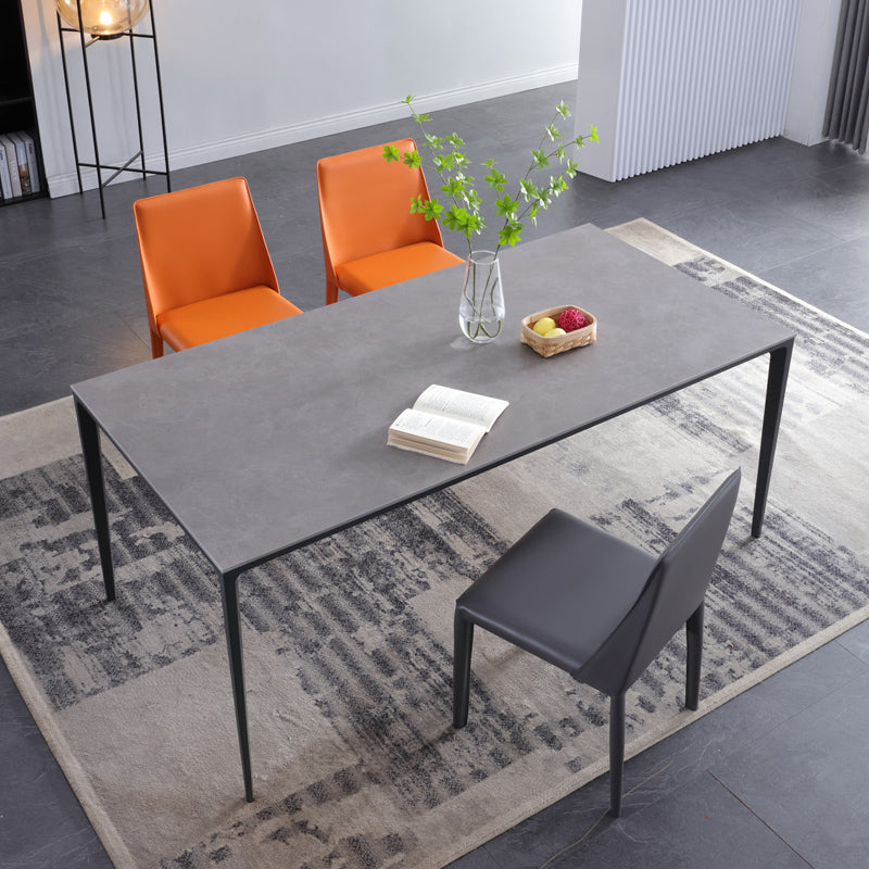 Black Metal Tripod Dining Table Industrial Rectangle Dining Room Table