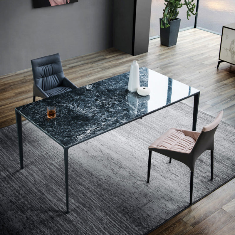 Black Metal Tripod Dining Table Industrial Rectangle Dining Room Table