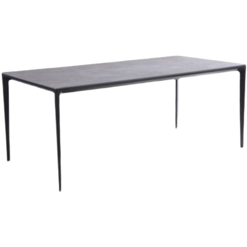 Black Metal Tripod Dining Table Industrial Rectangle Dining Room Table