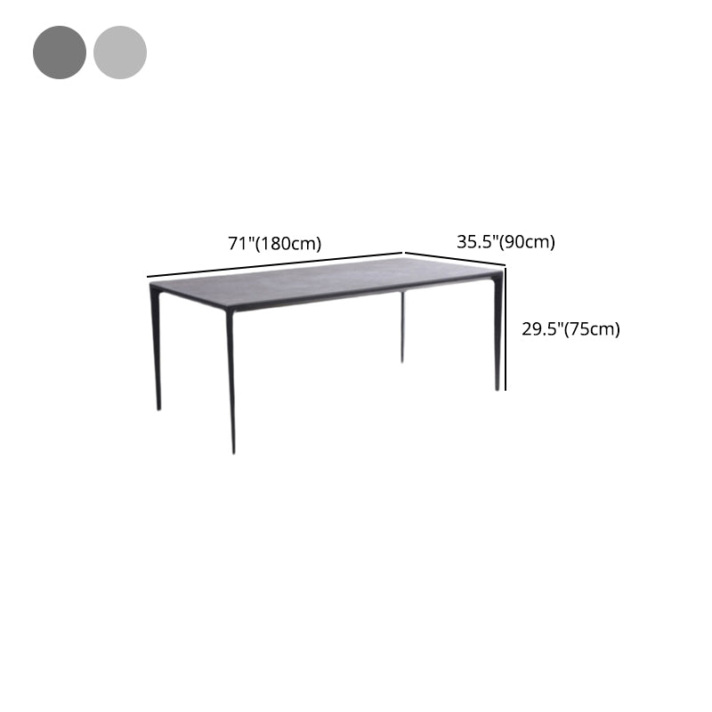 Black Metal Tripod Dining Table Industrial Rectangle Dining Room Table