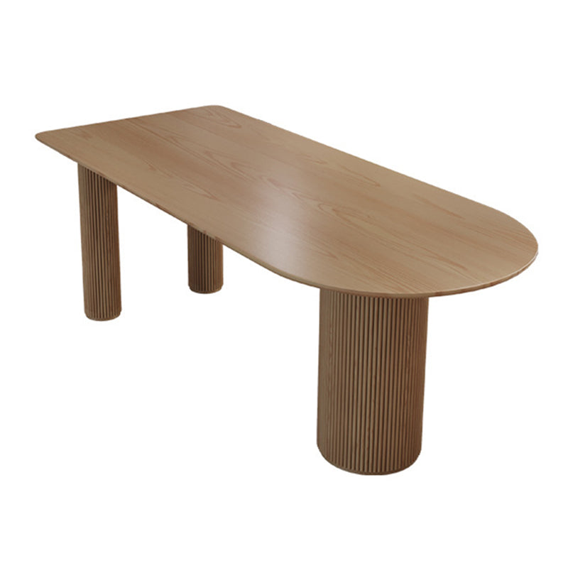 Solid Wood Contemporary Free Form Dining Table Pine Wood Top Table with 3 Legs