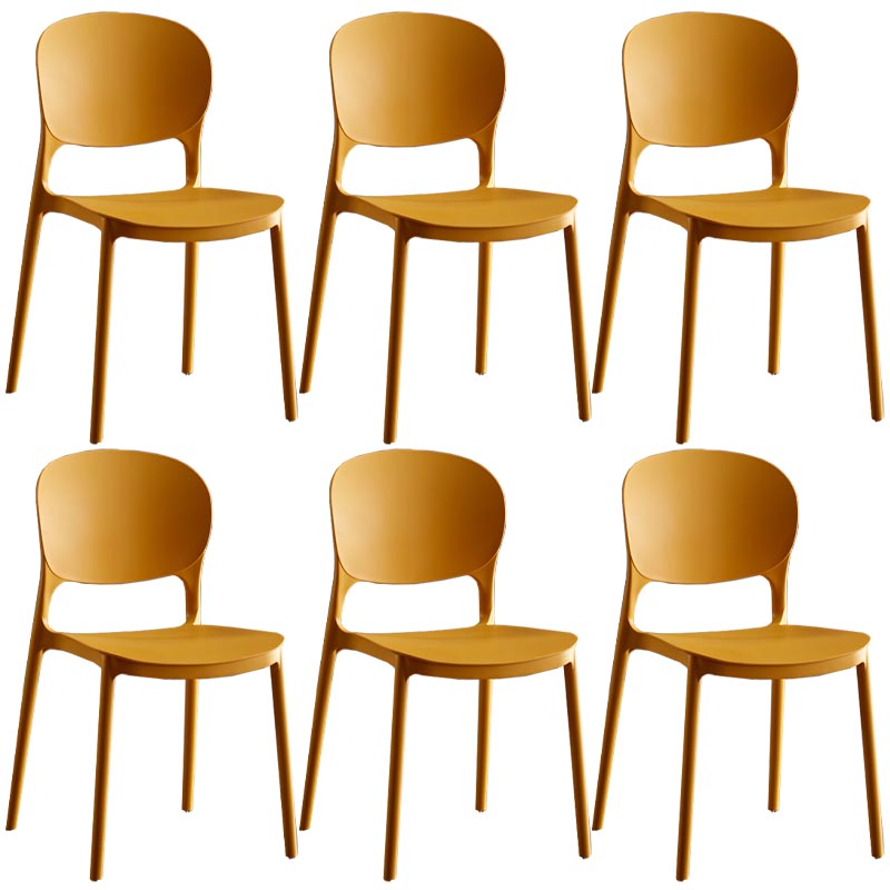 Glam Plastic Side Chair Stacking Open Back Dining Side Chair