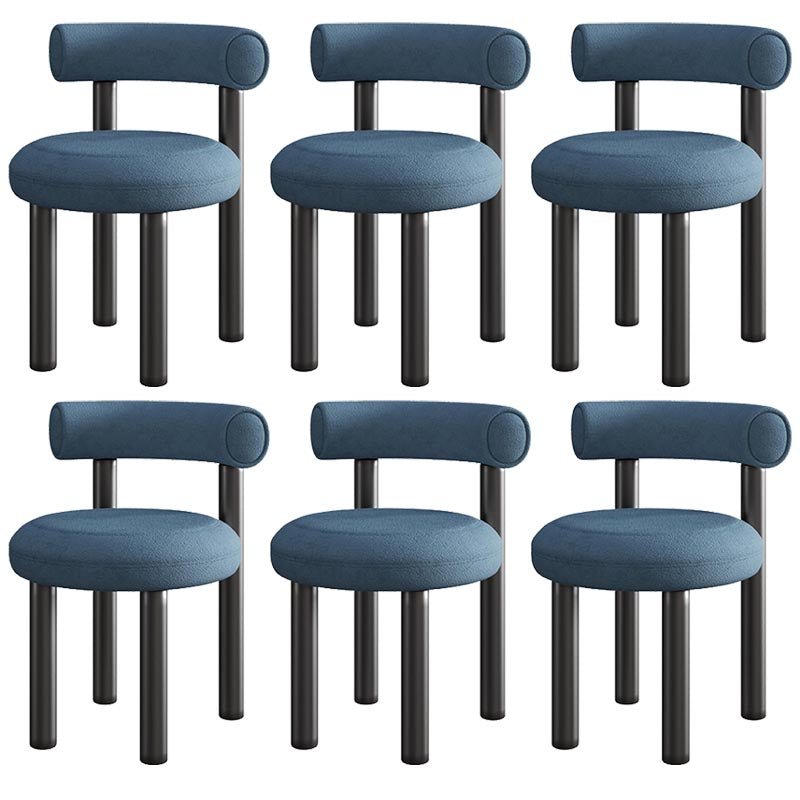 Contemporary Linen Dining Chair Open Back Dining Side Furniture in Matte Finish