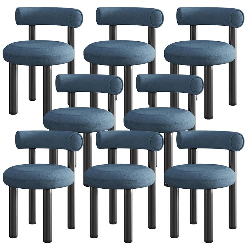 Contemporary Linen Dining Chair Open Back Dining Side Furniture in Matte Finish
