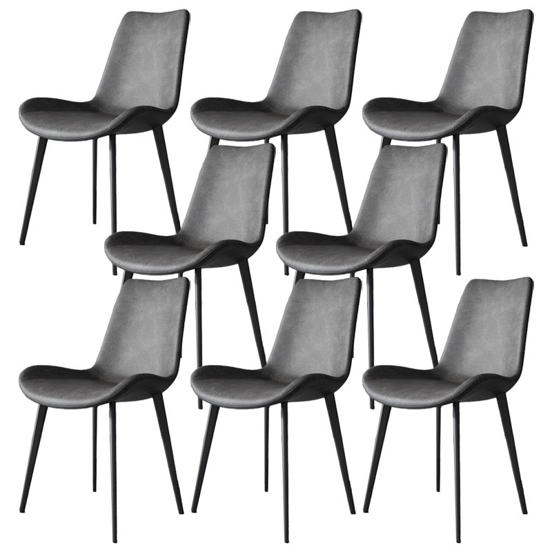 Industrial Leather Armless Dining Chair Wingback Side Chair for Kitchen