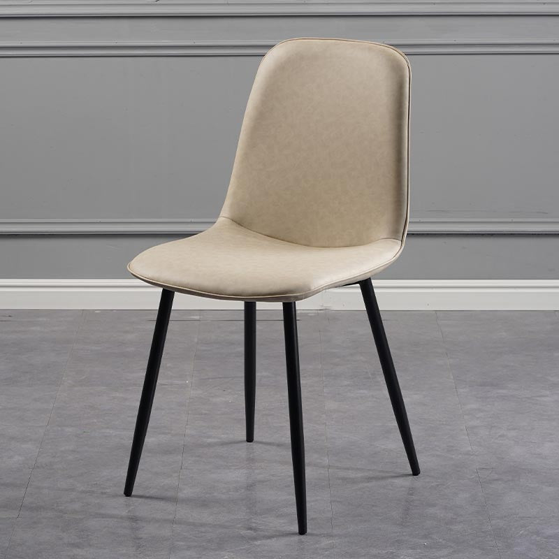 Industrial Leather Armless Dining Chair Wingback Side Chair for Kitchen