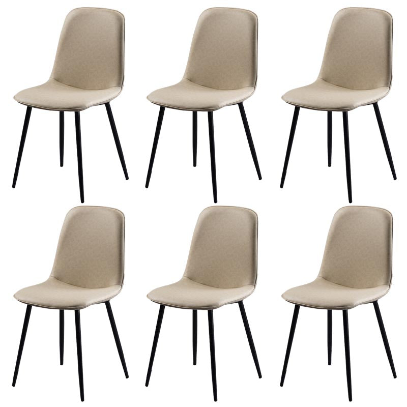 Industrial Leather Armless Dining Chair Wingback Side Chair for Kitchen