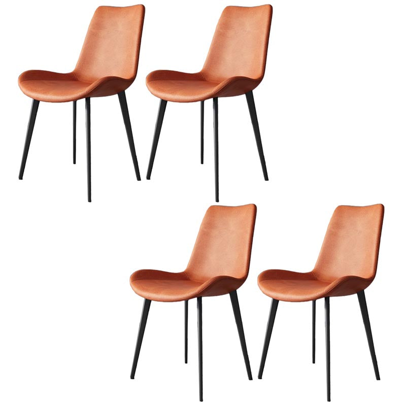 Industrial Leather Armless Dining Chair Wingback Side Chair for Kitchen