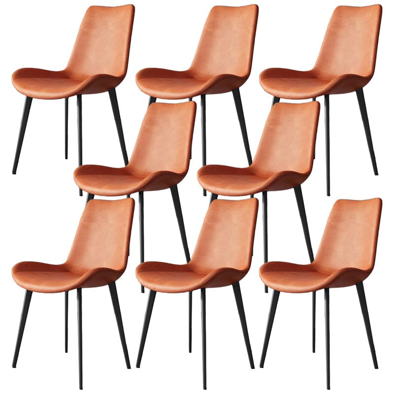 Industrial Leather Armless Dining Chair Wingback Side Chair for Kitchen