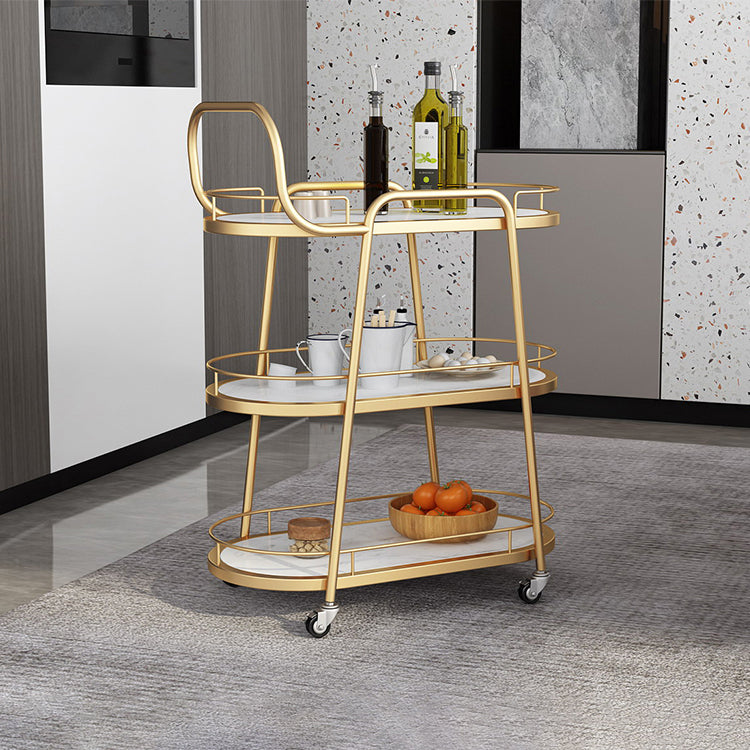 32.28" High Rolling Contemporary Style Prep Table Metal Prep Table