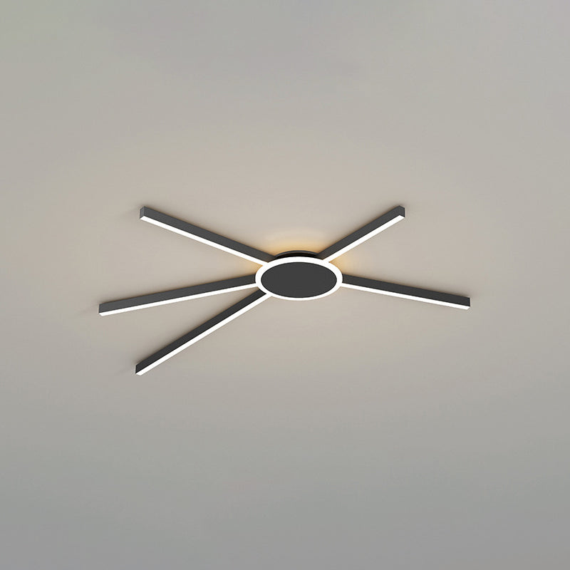 Modern Minimalist LED Ceiling Light Acrylic Linear Flush Mount for  Living Room