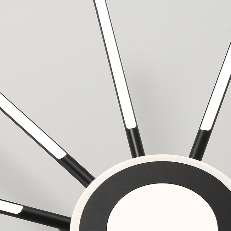 Modern Creative LED Semi Flush Mount Acrylic Linear Ceiling Light in Black and Gold