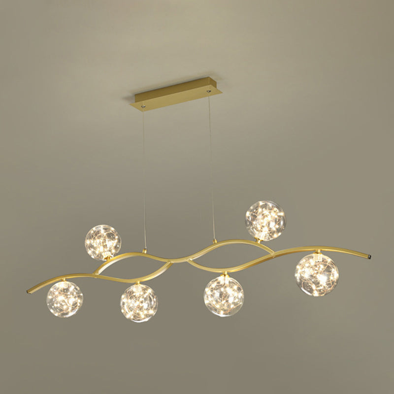 Simple Hanging Island Light Glass LED Hanging Lighting Fixture for Sitting Room