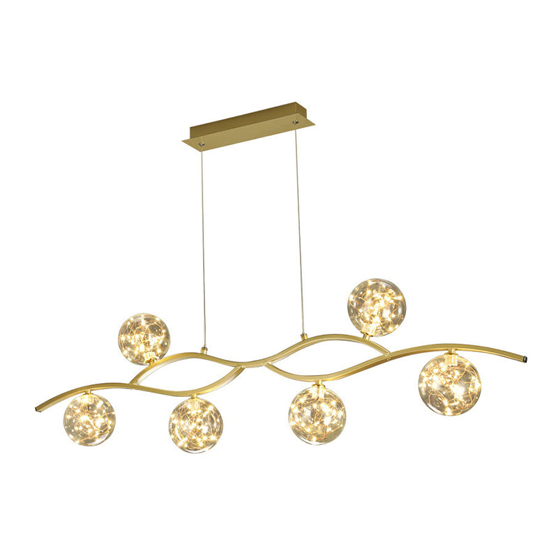 Simple Hanging Island Light Glass LED Hanging Lighting Fixture for Sitting Room