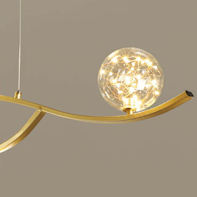 Simple Hanging Island Light Glass LED Hanging Lighting Fixture for Sitting Room