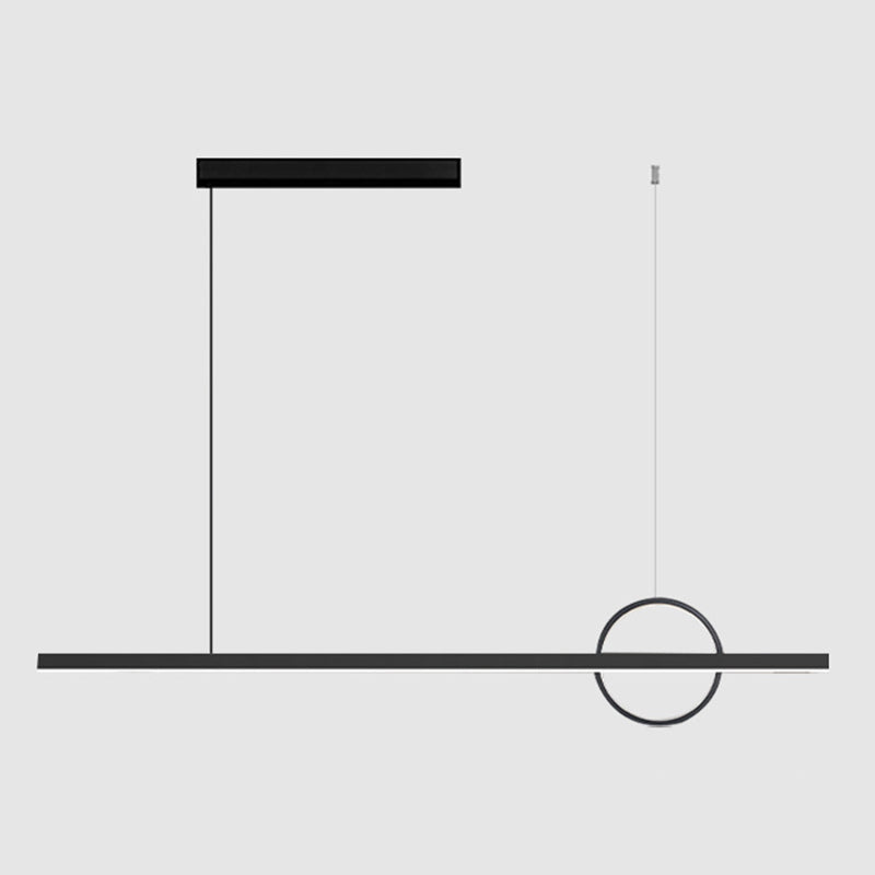 Simple Linear Hanging Island Light Metal LED Hanging Lighting Fixture for Sitting Room