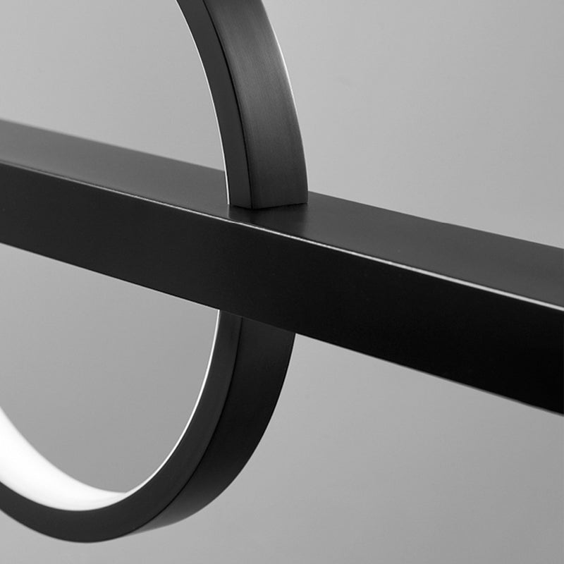 Simple Linear Hanging Island Light Metal LED Hanging Lighting Fixture for Sitting Room